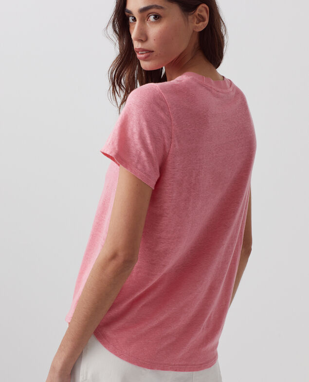 AMANDINE - T-Shirt mit Rundhalsausschnitt aus Baumwolle H110 lantana