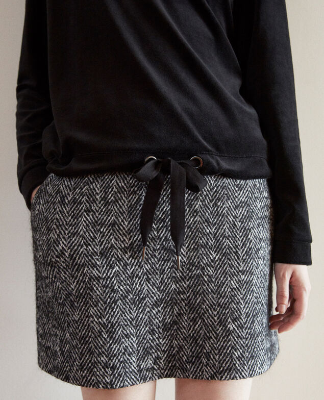 Sweatshirt aus Samt Schwarz