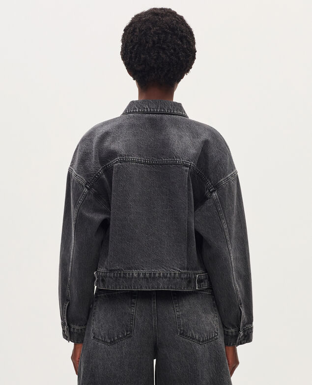Kurze Jacke aus Baumwolle K081 dark gray