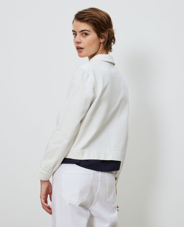 Kurze Jacke aus Baumwolle Optical white