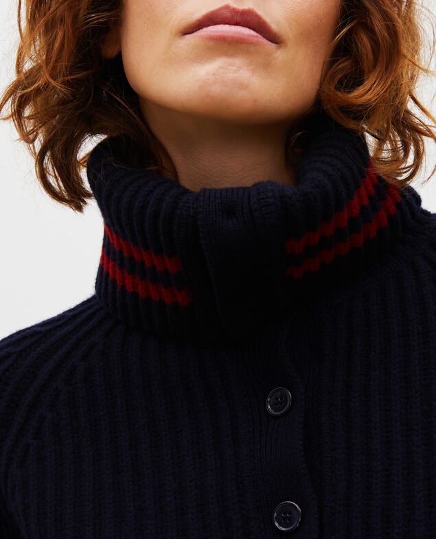 Wollpullover mit breitem Stehkragen Night sky