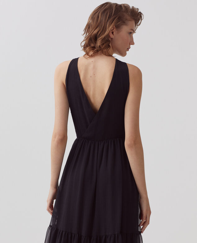Langes fließendes Kleid H091 black beauty