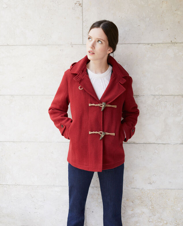 Kurzer Mantel im Dufflecoat-Stil Rot