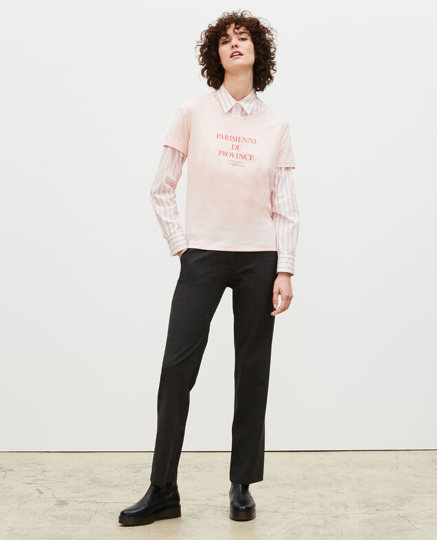 T-Shirt aus Baumwolle mit kurzen Ärmeln Seashell pink