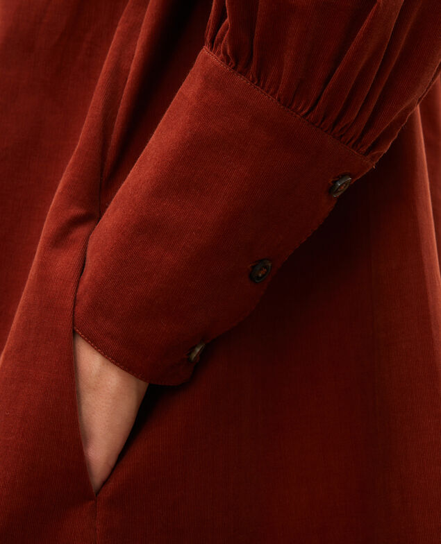Weites Samtkleid mit Brusteinsatz  Brandy brown