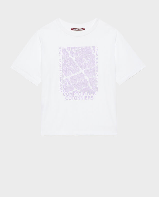 T-Shirt aus Baumwolle mit kurzen Ärmeln Pastel lilac