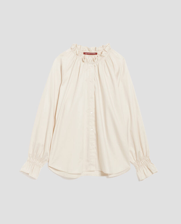 Bluse mit Volant-Kragen I300 pearled ivory