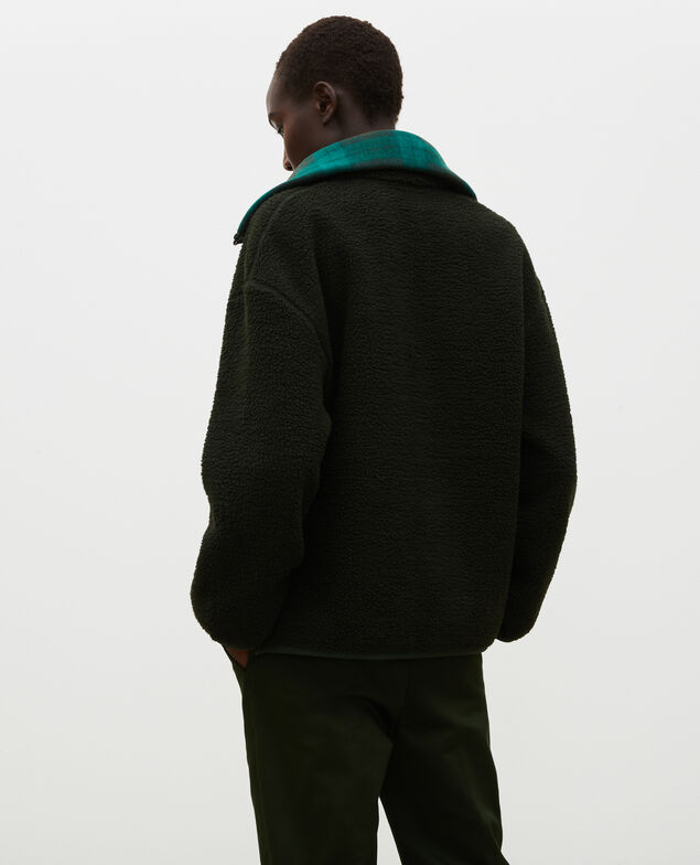 Pullover aus Fleece mit Tartankragen Scarab