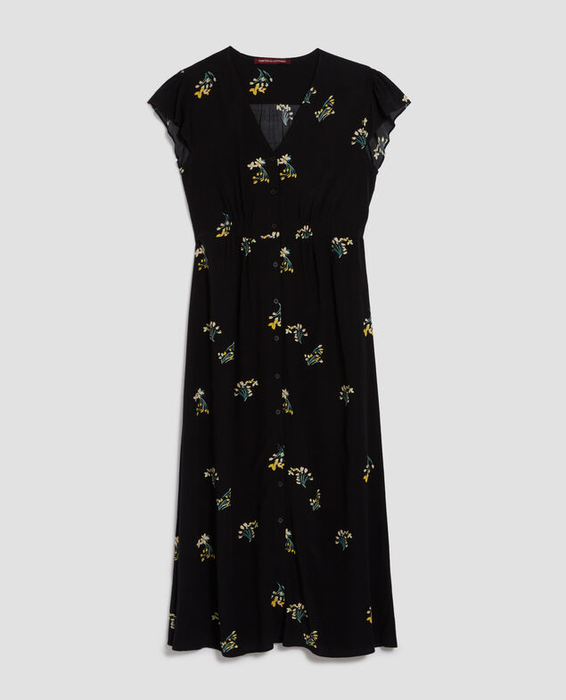 LUDIVINE - Langes fließendes Kleid J091 fl bouquet black