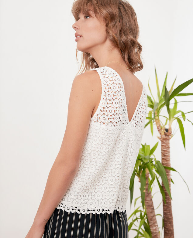 Top mit englischer Stickerei Off white