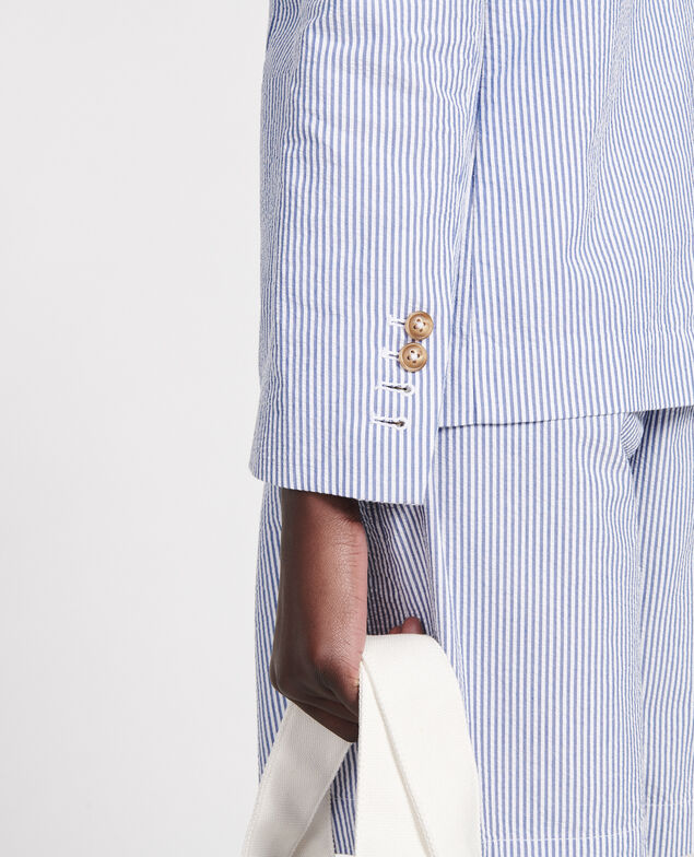 Blazer aus Baumwolle Seersucker stripes