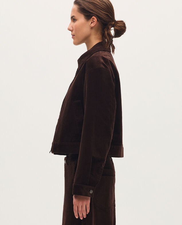 Blouson aus Cord U380 dark brown