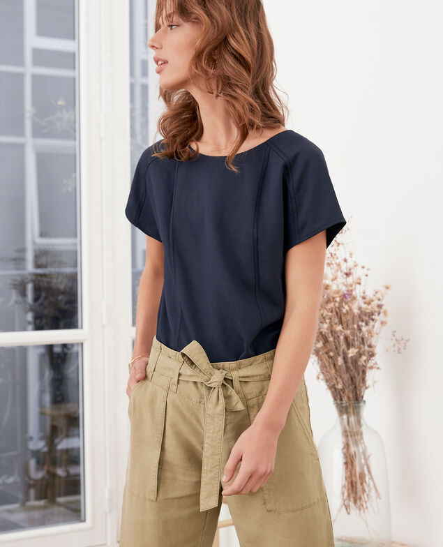 Top aus Krepp Marine