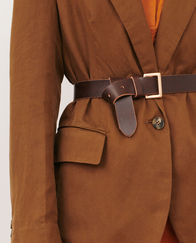 Blazer aus Mischleinen 35 brown