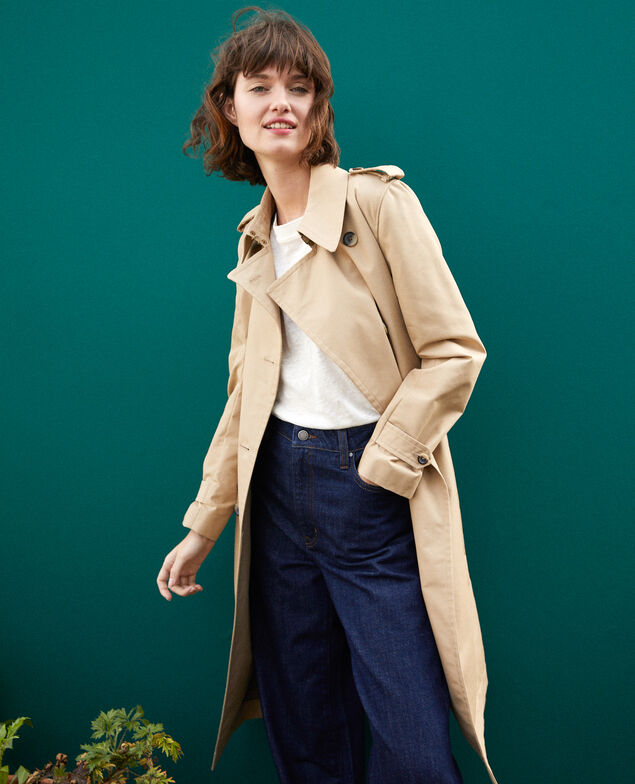 Halblanger Trenchcoat Travertine