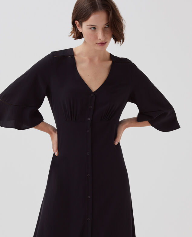 LUDIVINE - Langes fließendes Kleid H091 black beauty