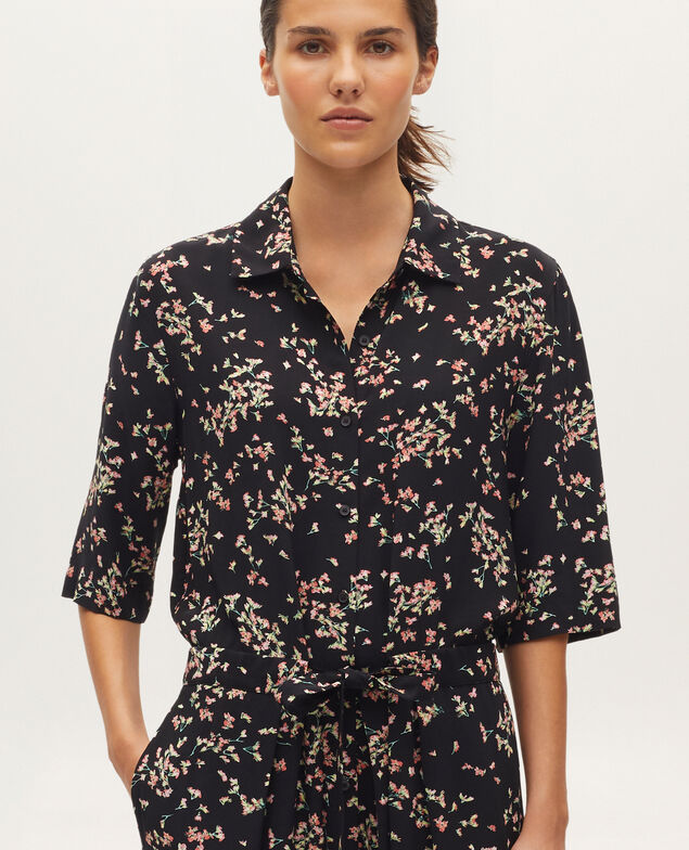 Kurzärmliger Jumpsuit mit fließendem Fall K110 semis pink