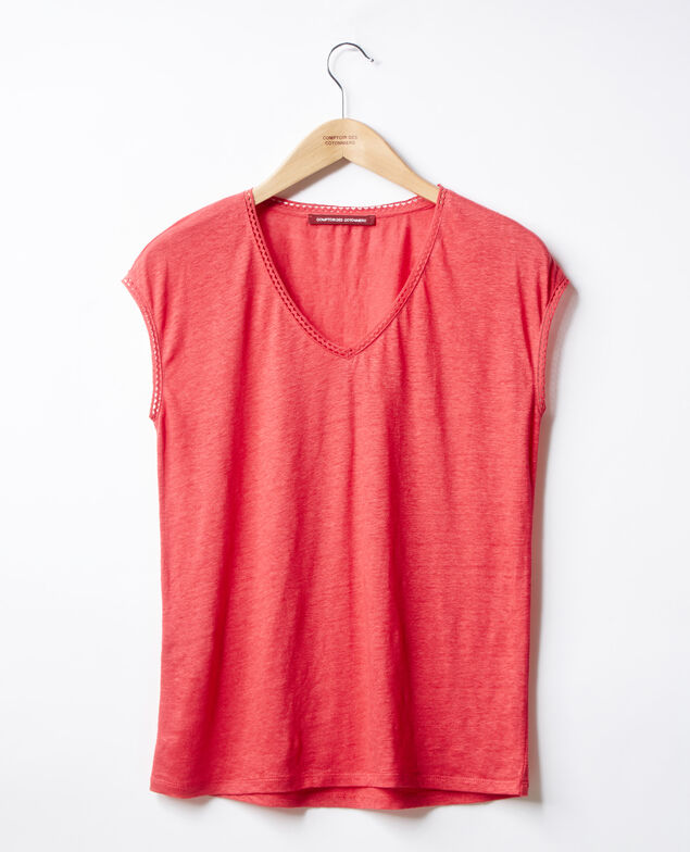 T-Shirt aus Leinen Ultra pink