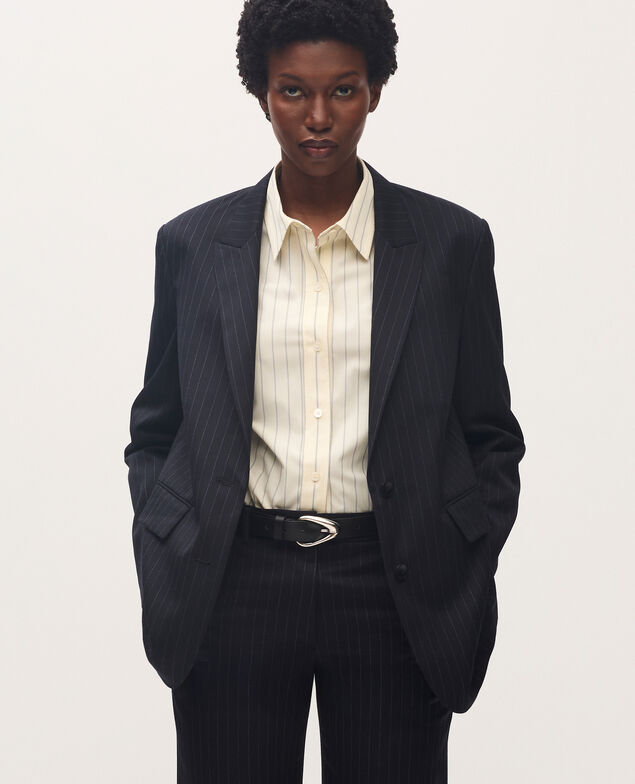 Blazer aus Wolle K690 st navy