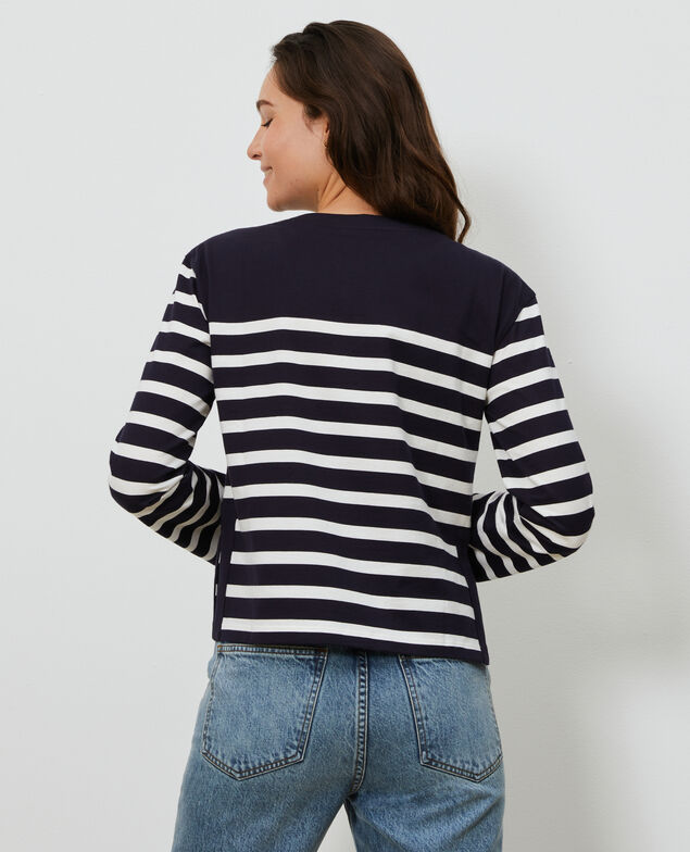 Langärmliges Marine-T-Shirt Stp nightsky cloud