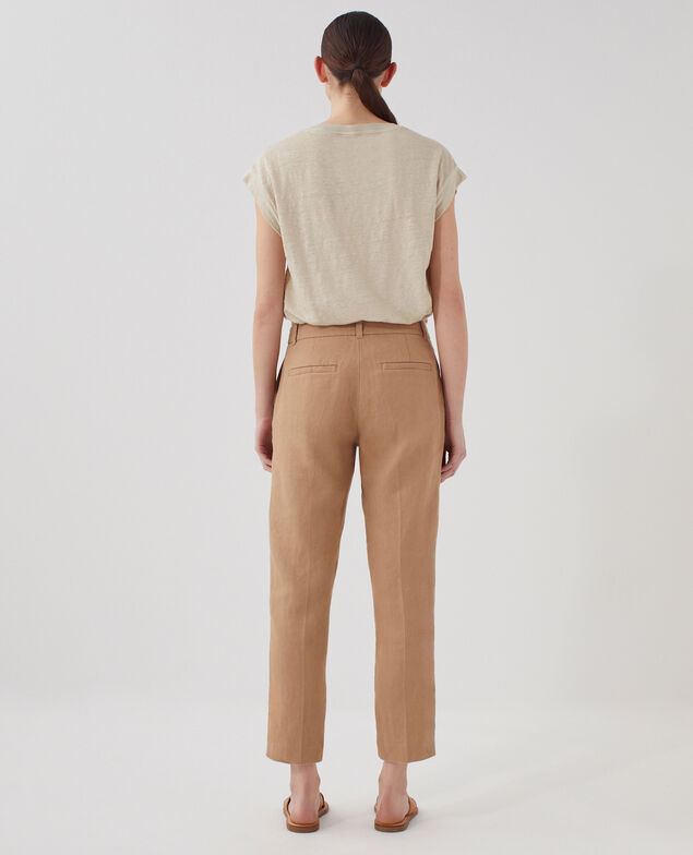 MARGUERITE - Zigarettenhose aus Leinen H330 tiger's eye