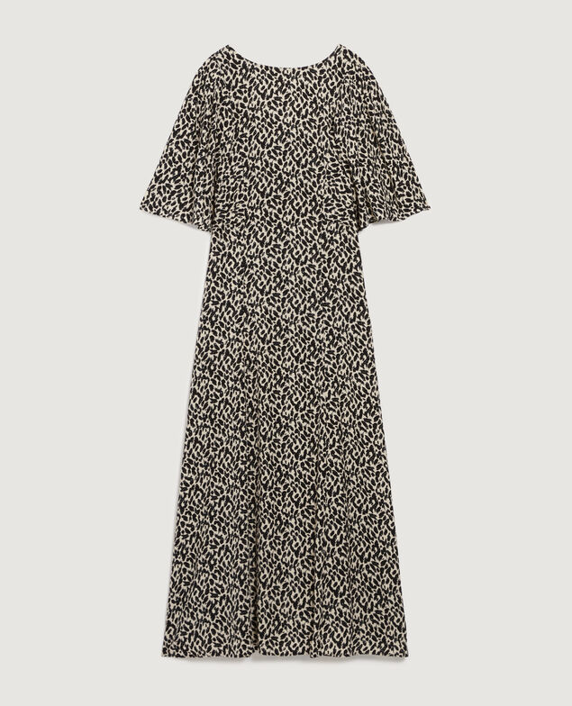 Langes fließendes Kleid K010 leo ecru