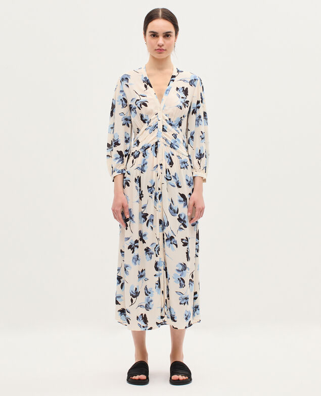 Langes fließendes Kleid K620 lily blue