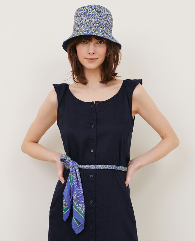 Ausgestelltes Kleid aus Leinen 68 blue