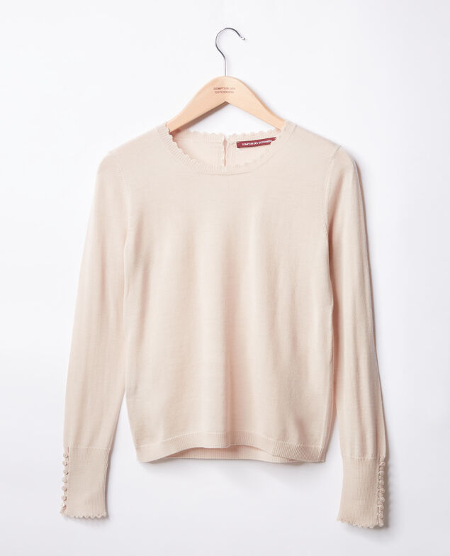 Feiner Pullover aus Wolle Biscuit