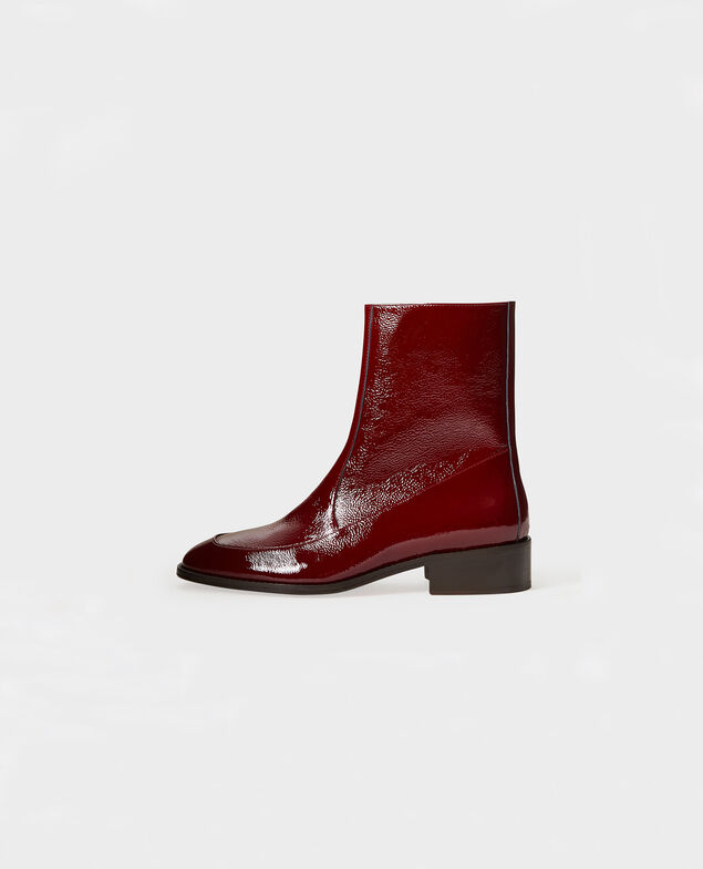  Enge Boots aus Leder Royale red