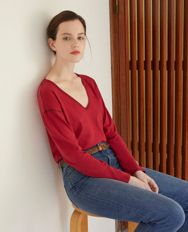 T-Shirt aus Baumwolle Rio red