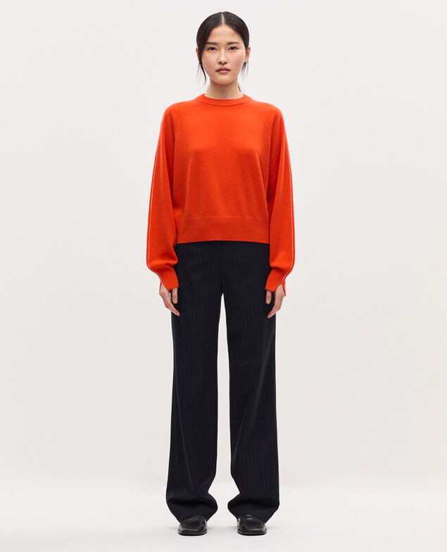 Pullover mit Rundhalsausschnitt aus Kaschmir K261 pumpkin st tan