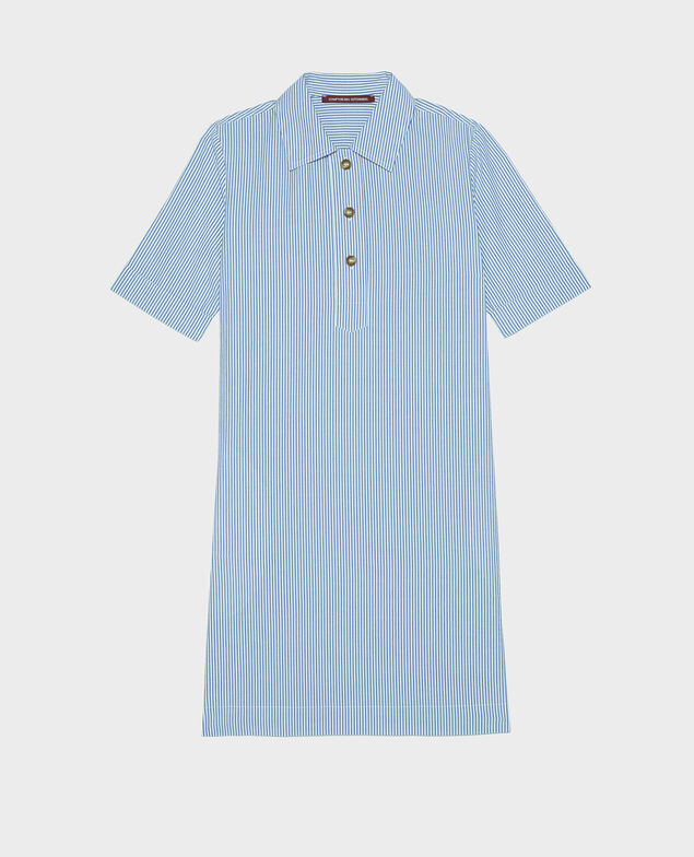 Baumwollkleid Seersucker stripes
