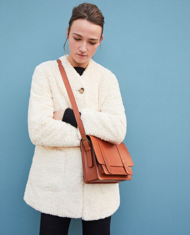 Tasche aus glattem Leder, großes Modell Braun
