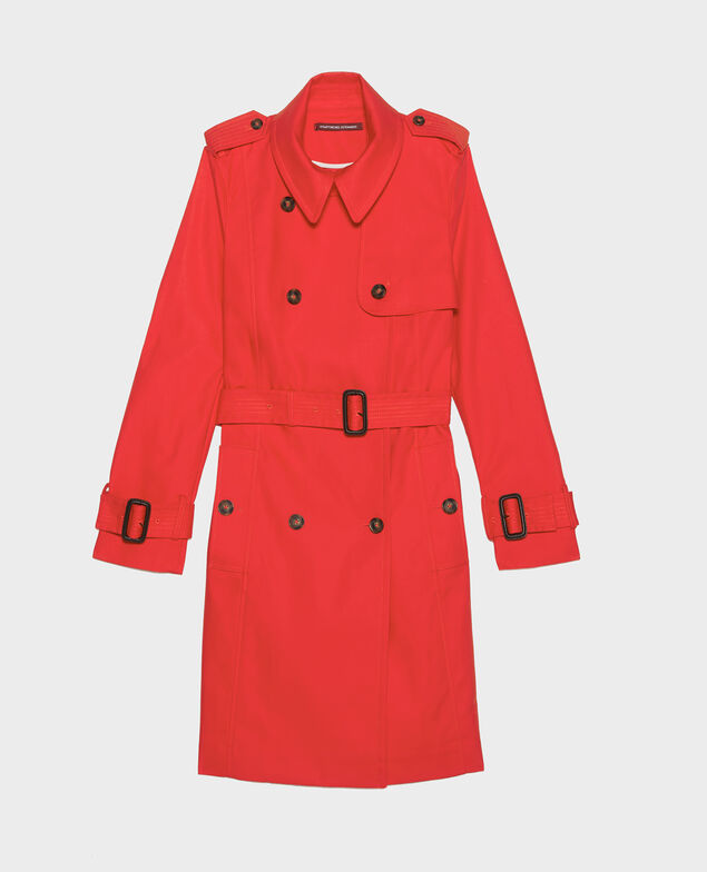 CATHERINE - Ikonischer Trenchcoat aus Baumwolle Fiery red