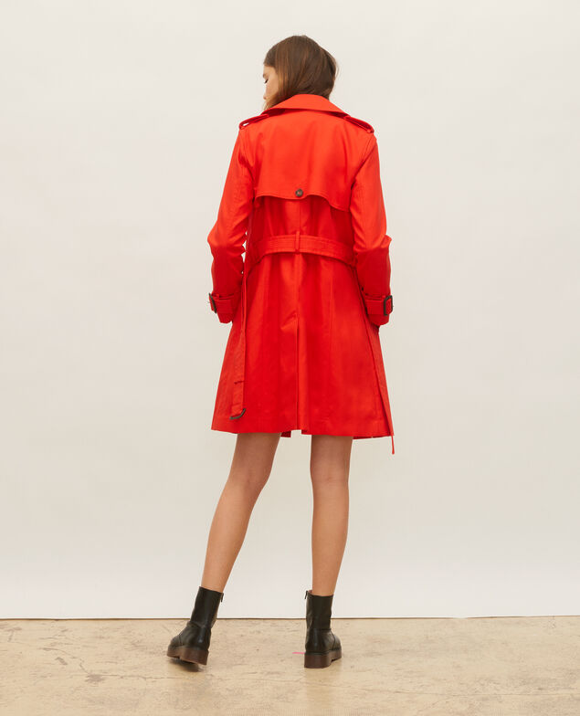 CATHERINE - Ikonischer Trenchcoat aus Baumwolle Fiery red