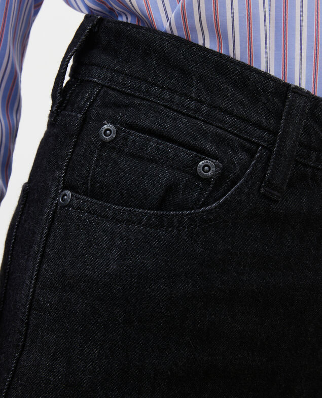 REAL STRAIGHT - Schwarze Jeans hohe Taille 5 Taschen Noir denim