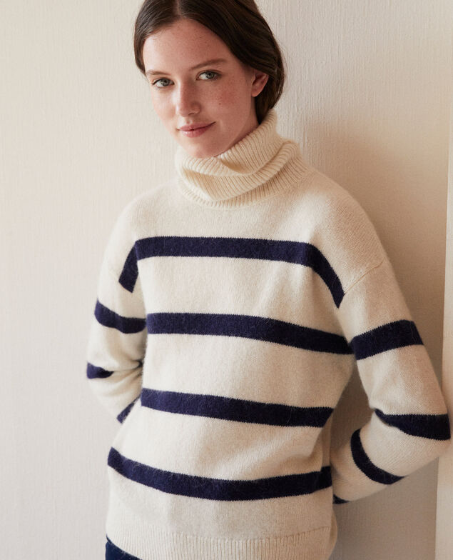 Rollkragenpullover Weiß