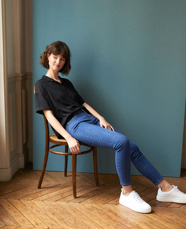 Skinny-Jeans mit 7/8-Cropped-Länge Blau