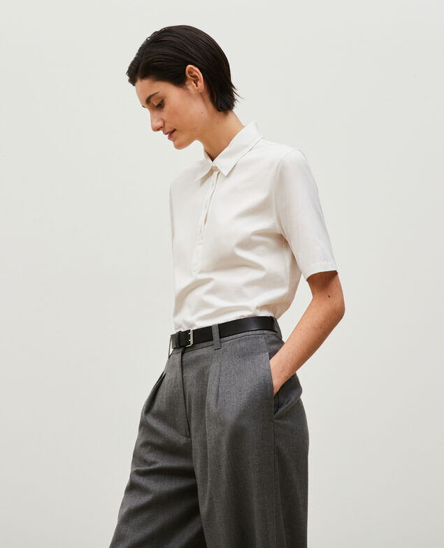 Polo-Shirt aus ägyptischer Baumwolle Optical white