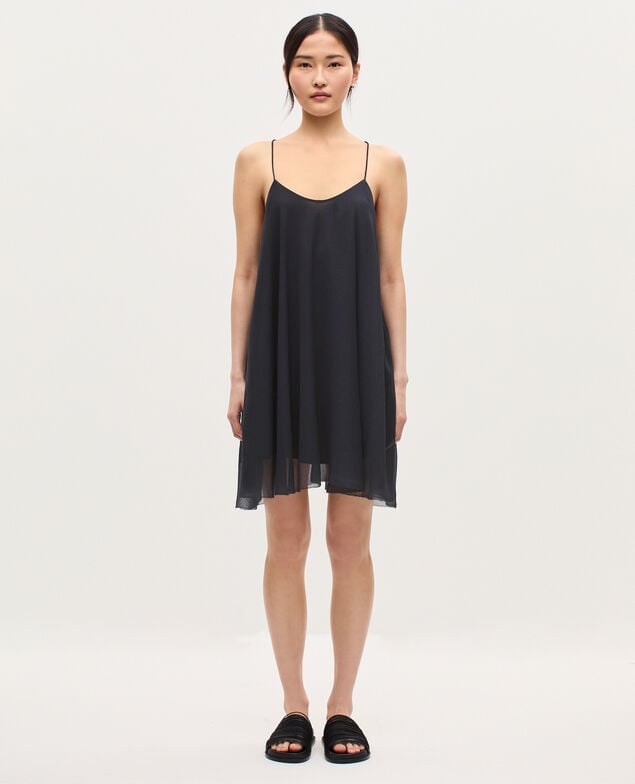 Kurzes Kleid aus Musselin  K080 vulcan gray