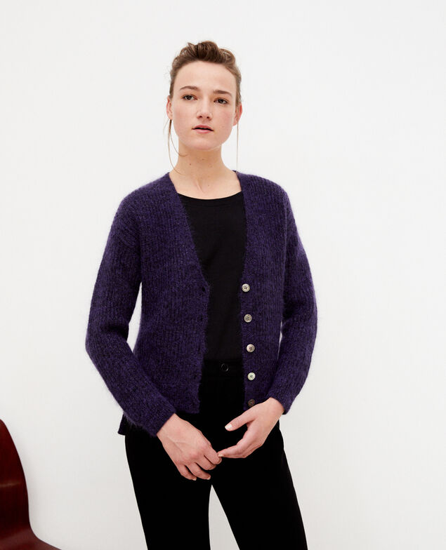 Cardigan mit Mohair Violett