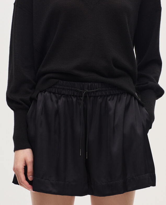 Satinierte, fließend fallende Shorts H091 black beauty
