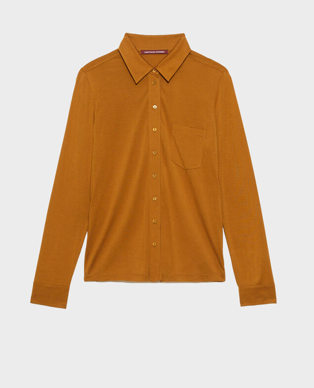 Bluse aus Seidenjersey Bronze brown