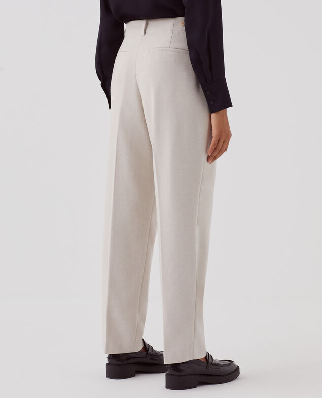Gerade Hose aus Wolle U300 natural