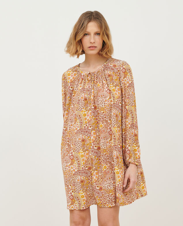 Fließendes gemustertes Kleid A323 paisley afterglow
