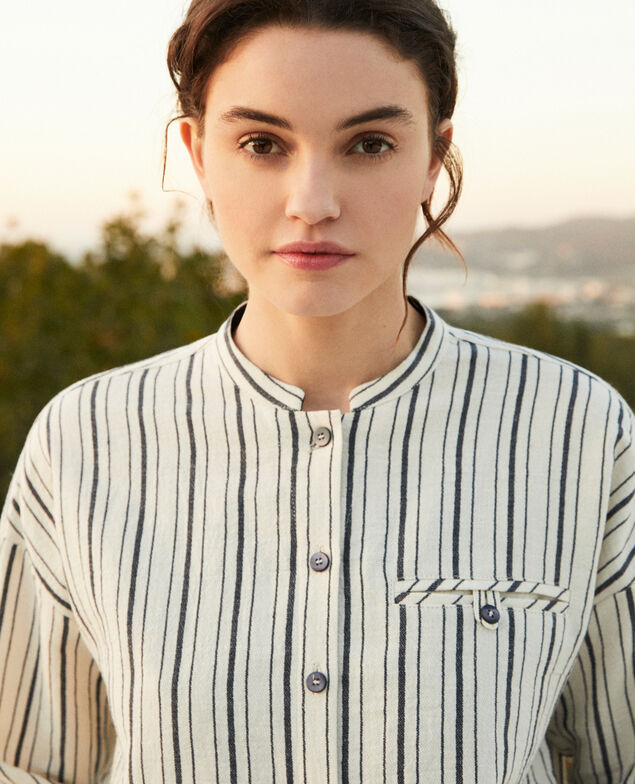 Gestreifte Bluse Off white/navy stripes