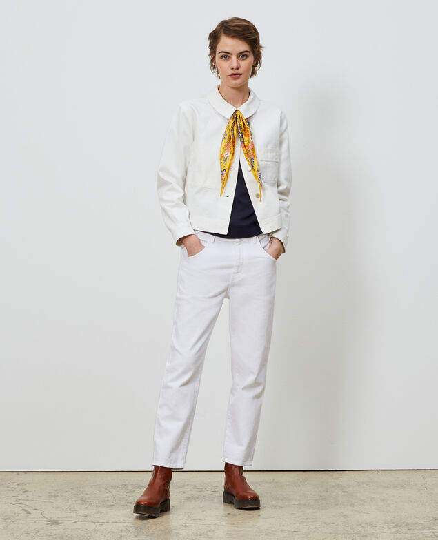 Kurze Jacke aus Baumwolle Optical white