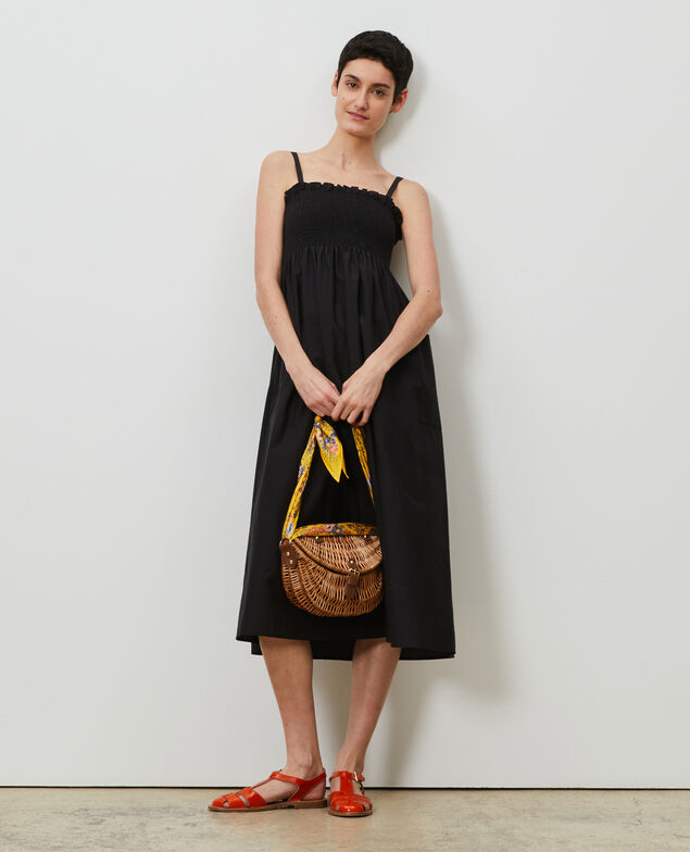 Langes Kleid aus Baumwolle und Seide Black beauty
