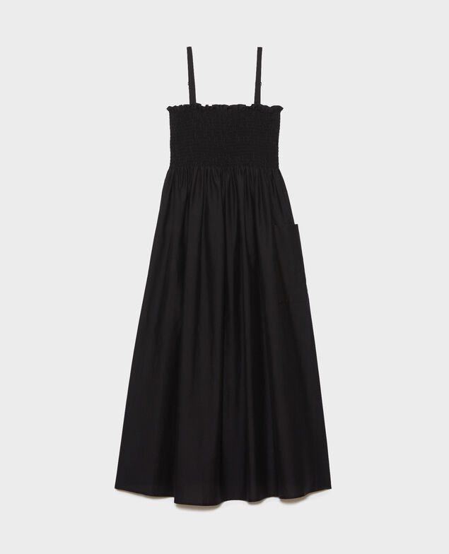 Langes Kleid aus Baumwolle und Seide Black beauty